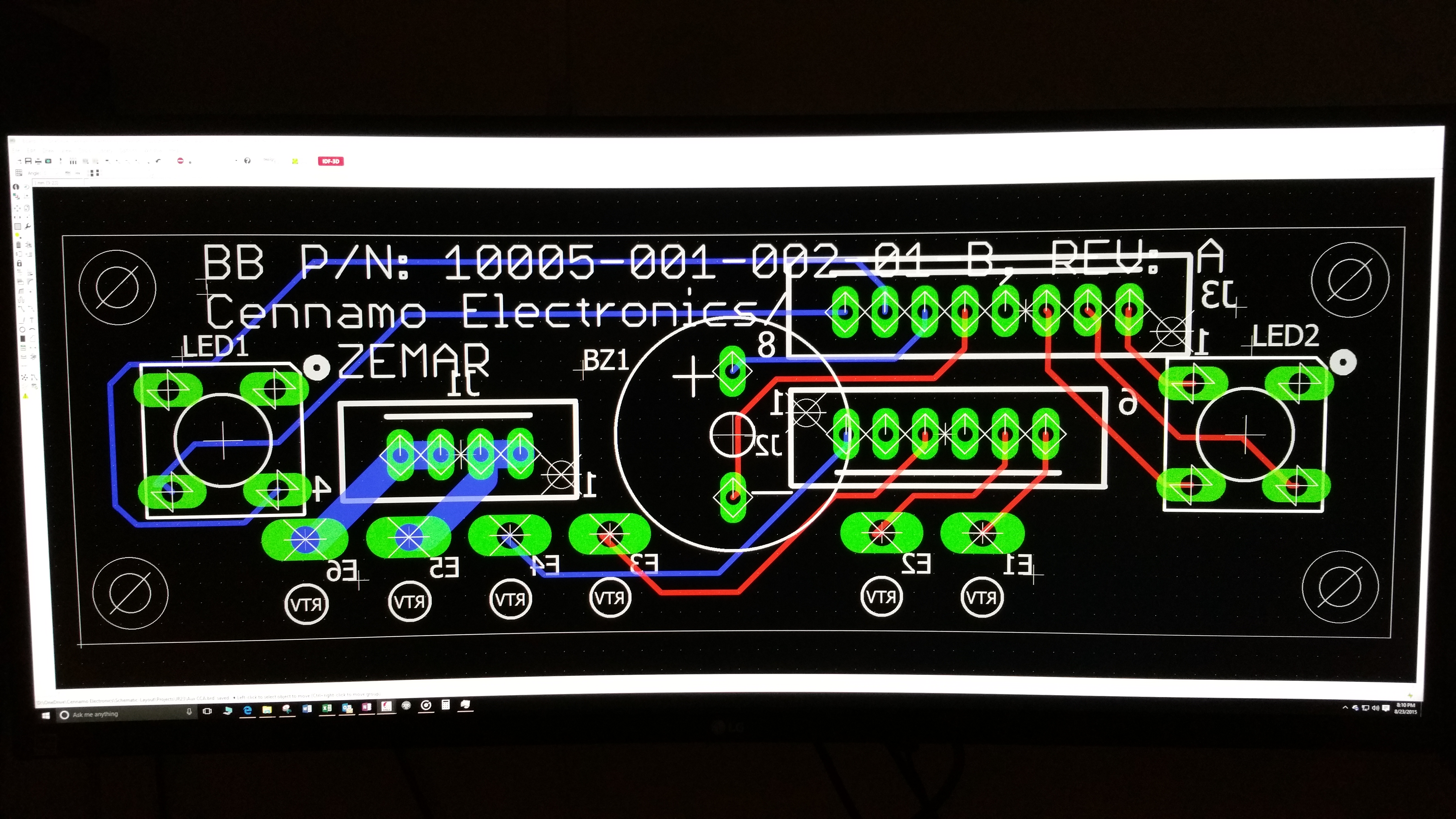 AUX CCA Layout on computer